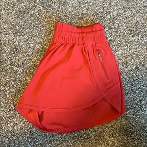 Red lululemon track shorts
